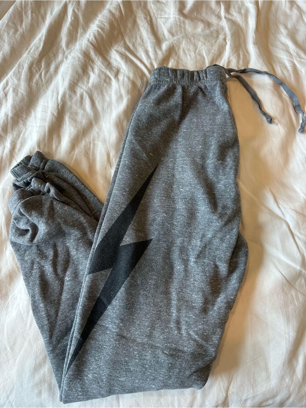 Aviator Nation Unisex Gray Lightning-Print Sweatpants, size S